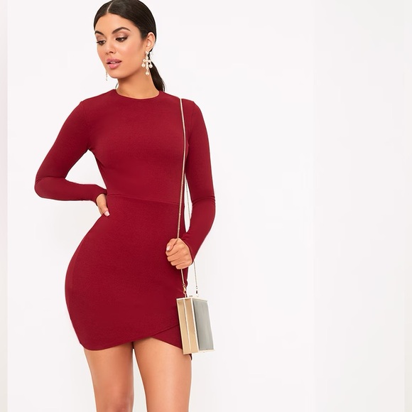 PrettyLittleThing Dresses & Skirts - Pretty little thing long sleeve wrap skirt dress